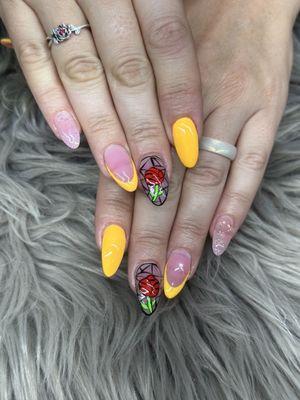 Beauty & the Beast inspired nails