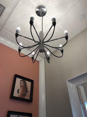 Light fixture in fitting rooms