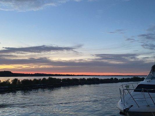 Harbor at sunset