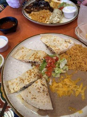 Quesadilla Chincual and Enchiladas Casa Cancun