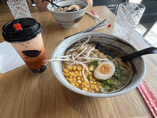 Thai tea + ramen from next door