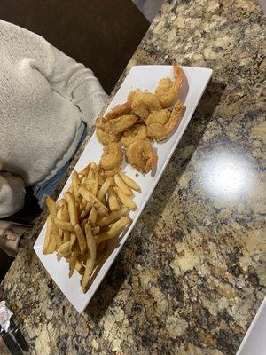 Fried shrimp and fries