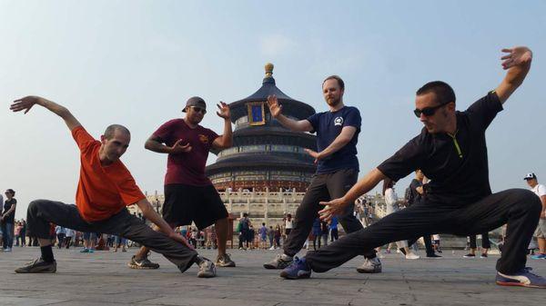 Students learn Kung Fu in Beijing