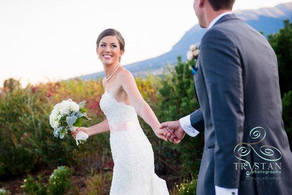 A bride and groom madly in love in Colorado Springs.