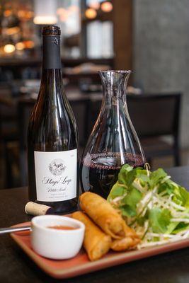 Thai Spring Rolls & Stags' Leap Petite Sirah - IG: @nelson_eats