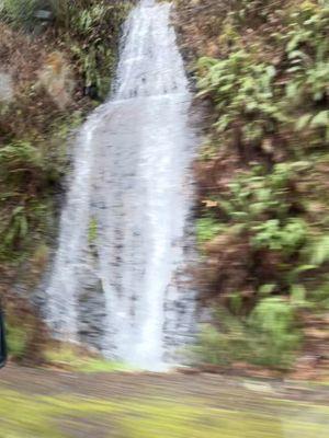 Waterfalls splash off the rocks during late winter and spring.