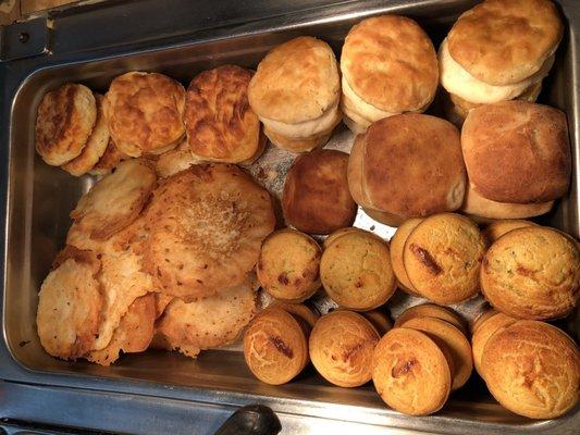 Biscuits and cornbread