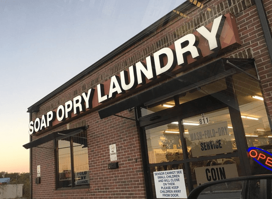 Front of soap opry coin laundry