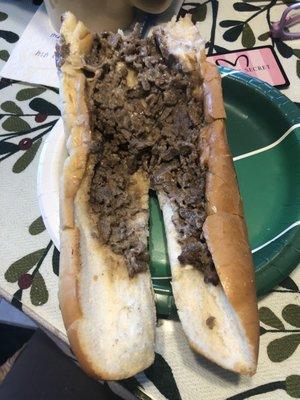 A busted ass cheesesteak