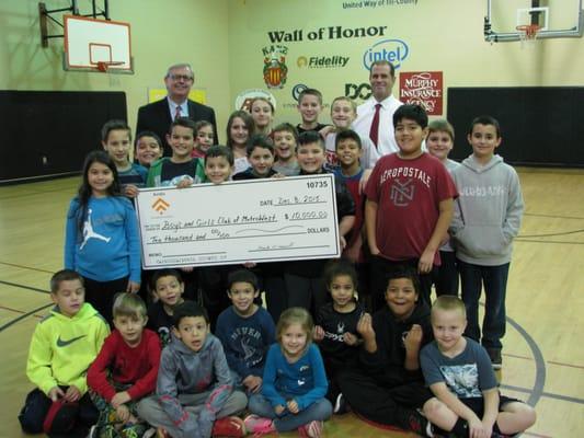 A recent donation to the Boys and Girls Club of MetroWest from the Avidia Charitable Foundation.