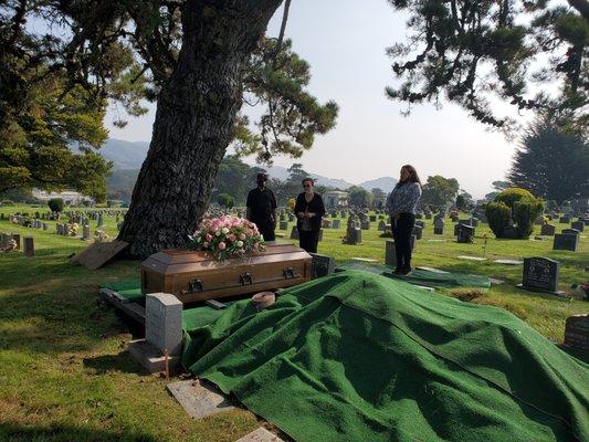 Us having to do our own prayers over the grave as Duggan's forgot to send a priest to the burial they forgot to schedule with the funeral...