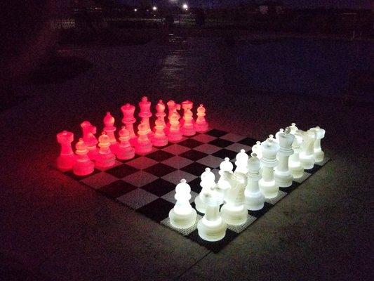 MegaChess White and Red LED 25" Chess Set