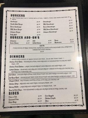 CJs menu