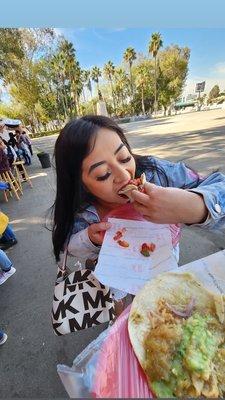 Forget about the tacos, look at those lashes