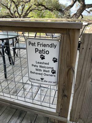 Dog-friendly patio