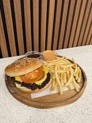 Burger and fries