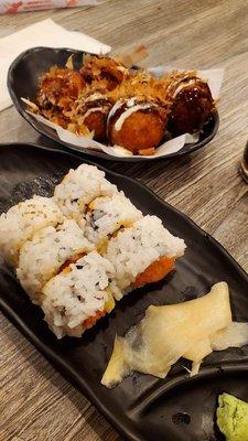 Spicy Tuna Roll & Takoyaki