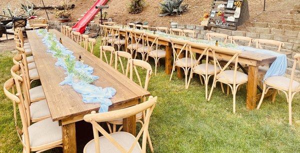 Farm Tables & Crossback Chairs