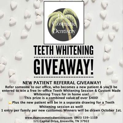 Here's your chance to win a custom whitening tray and in office experience!