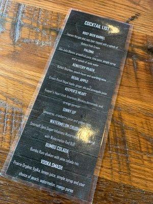 Cocktail List