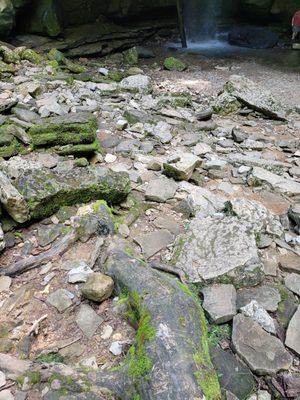 Rocks you need to be able to walk over to reach the falls.