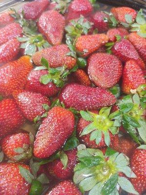 Soaking/ washing my strawberries