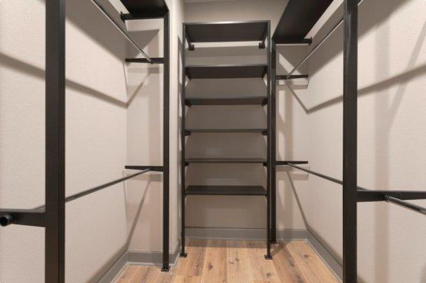 Spacious walk-in closets