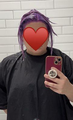 Bright purple dye