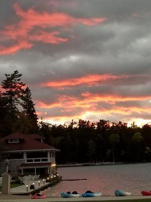 Top deck restaurant during sunset