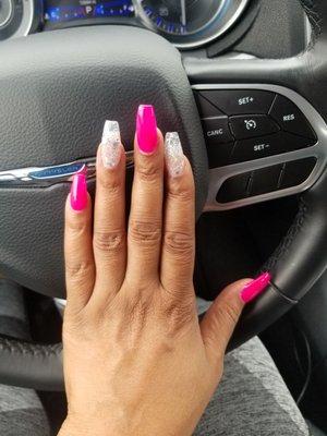 Hot Pink Punch with Glitter big & small