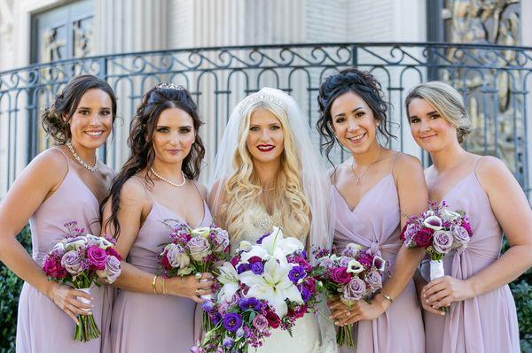 Bridal party hair and makeup