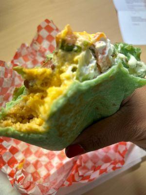 Spinach wrap burrito