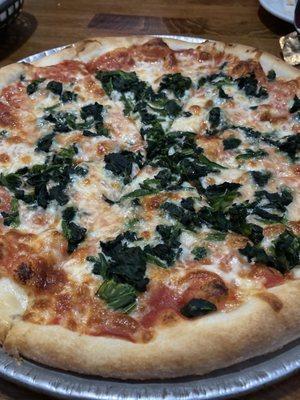 Spinach pizza, very good!