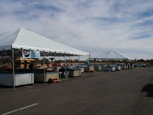 Tent sale event, We had over 100 spas to choose from ready for imediate delivery