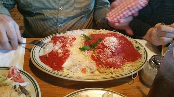 Chicken Parm is fantastic! Huge portions.