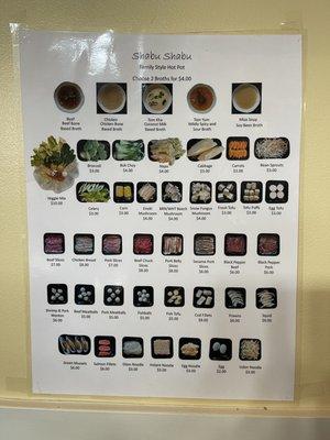 shabu shabu menu