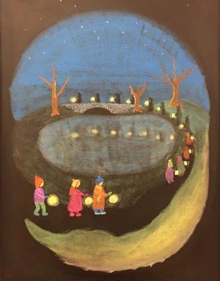 Chalk drawing illustrating the annual Martinmas Festival