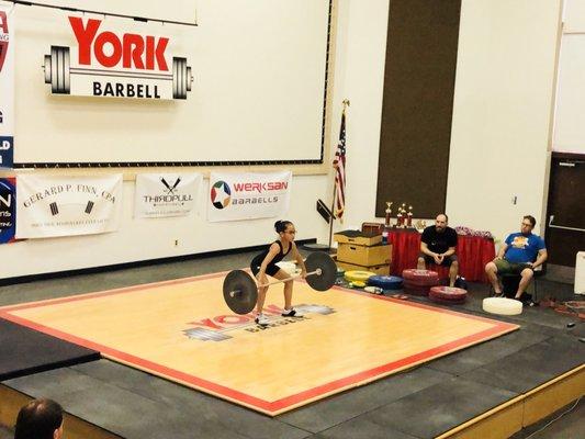 York Barbell Meet. 8 year old, 31kg weight class.