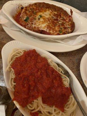 Spaghetti, Chicken Parm