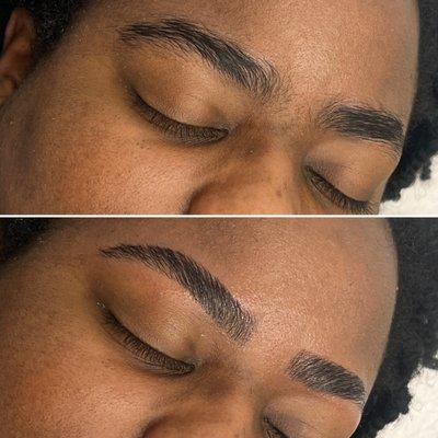 beaufitul brow lamination and wax