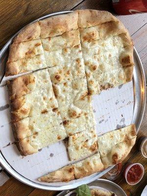 Garlic Cheese breadsticks. Super cheesy and the crust was crispy on the outside. Delicious!!!