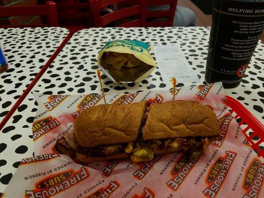 Cheddar brisket sub combo