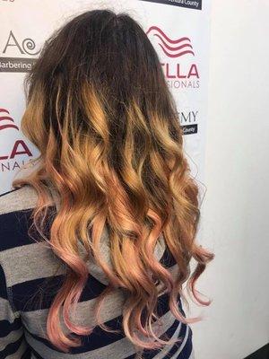 Ombré with peek-a-boo pink