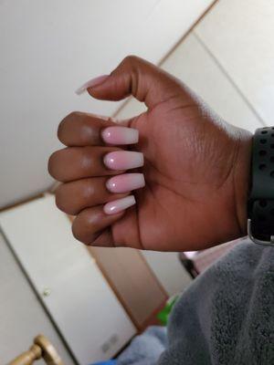 Loving my white and pink ombre nails