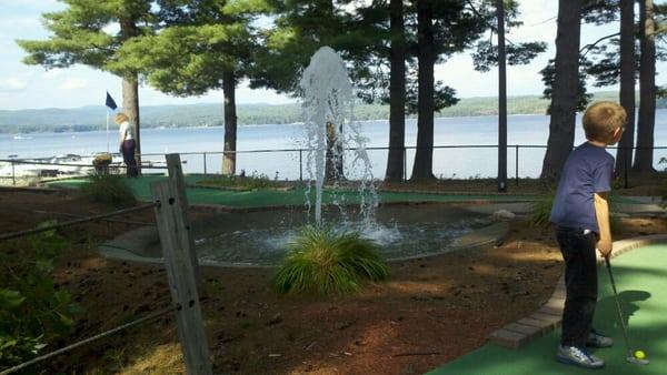 Grand view of the lake and mountains.