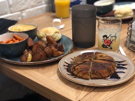 Vegetable Plate with a side of cornbread