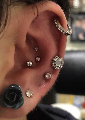 Triple conch piercings