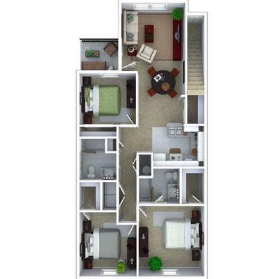 Three bedroom layout