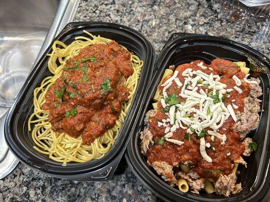 To go Spaghetti & Meatball and Taylor Street Baked Ziti