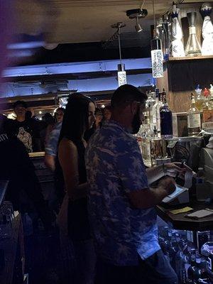 Oblivious bartender on his first shift ever